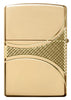 Back of Armor Fleur-de-lis High Polish Gold Plate windproof lighter