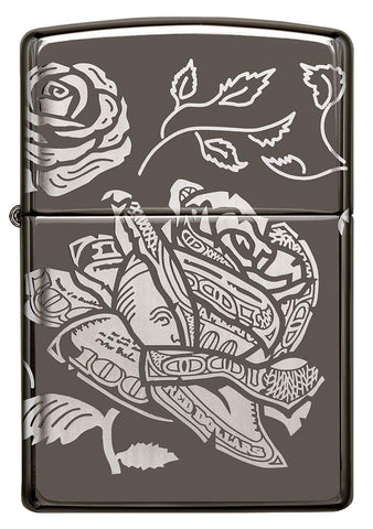 Front of Currency 360 Design Black Ice windproof lighter