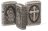 Grouped view Armor St. Christopher Metal Antique Silver Windproof Lighter facing forward