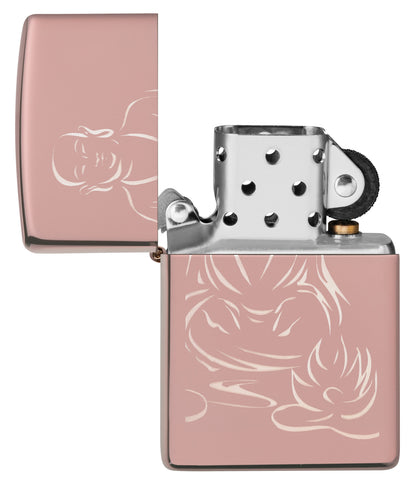 Buddha High Polish Rose Gold Windproof Lighter Online Only