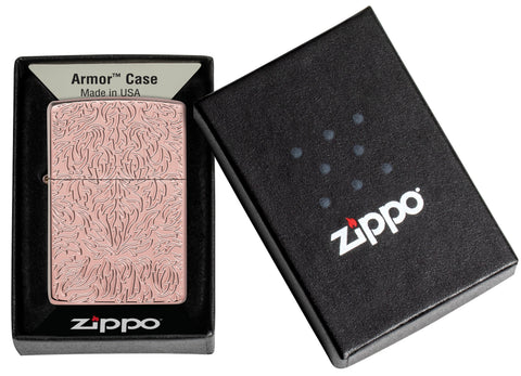 Armor® Carved Rose Gold Windproof Lighter