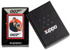 Zippo lighter matt red with James Bond 007™ in a black suit as well as pistol and astronaut helmet in open gift box
