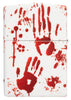 Zippo Lighter Rear View 540 Degree Design Matte White With Bloody Handprints