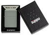 Zippo Lighter Basic Model Soft Sage Grey in Open Gift Box