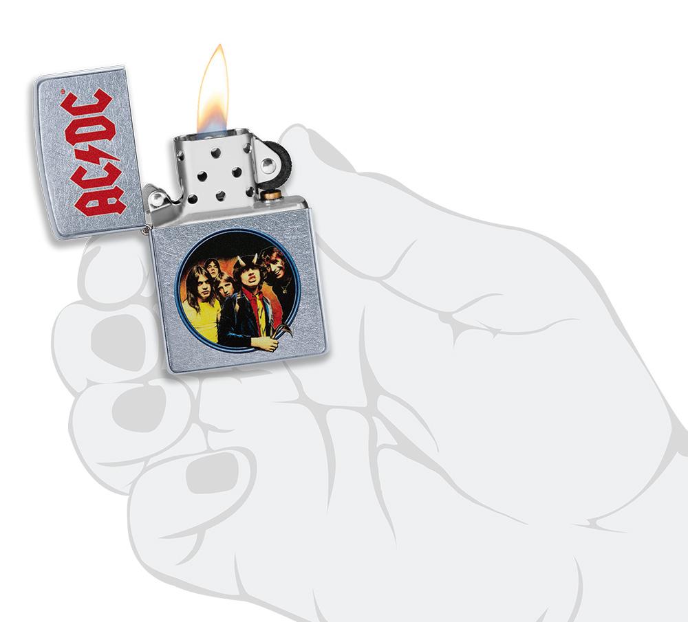  AC/DC® Street Chrome Colour Image Windproof Lighter