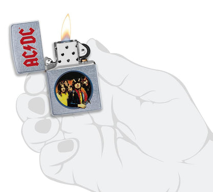  AC/DC® Street Chrome Colour Image Windproof Lighter