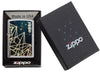 Zippo Feuerzeug chrom Zippo Logo mit geometrischer Figur in offener Box