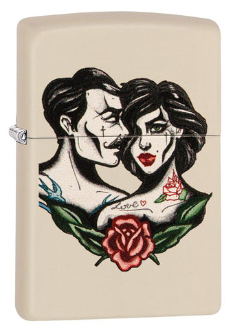 Love Tattoo Design Cream Matte Colour Image Windproof Zippo Lighter