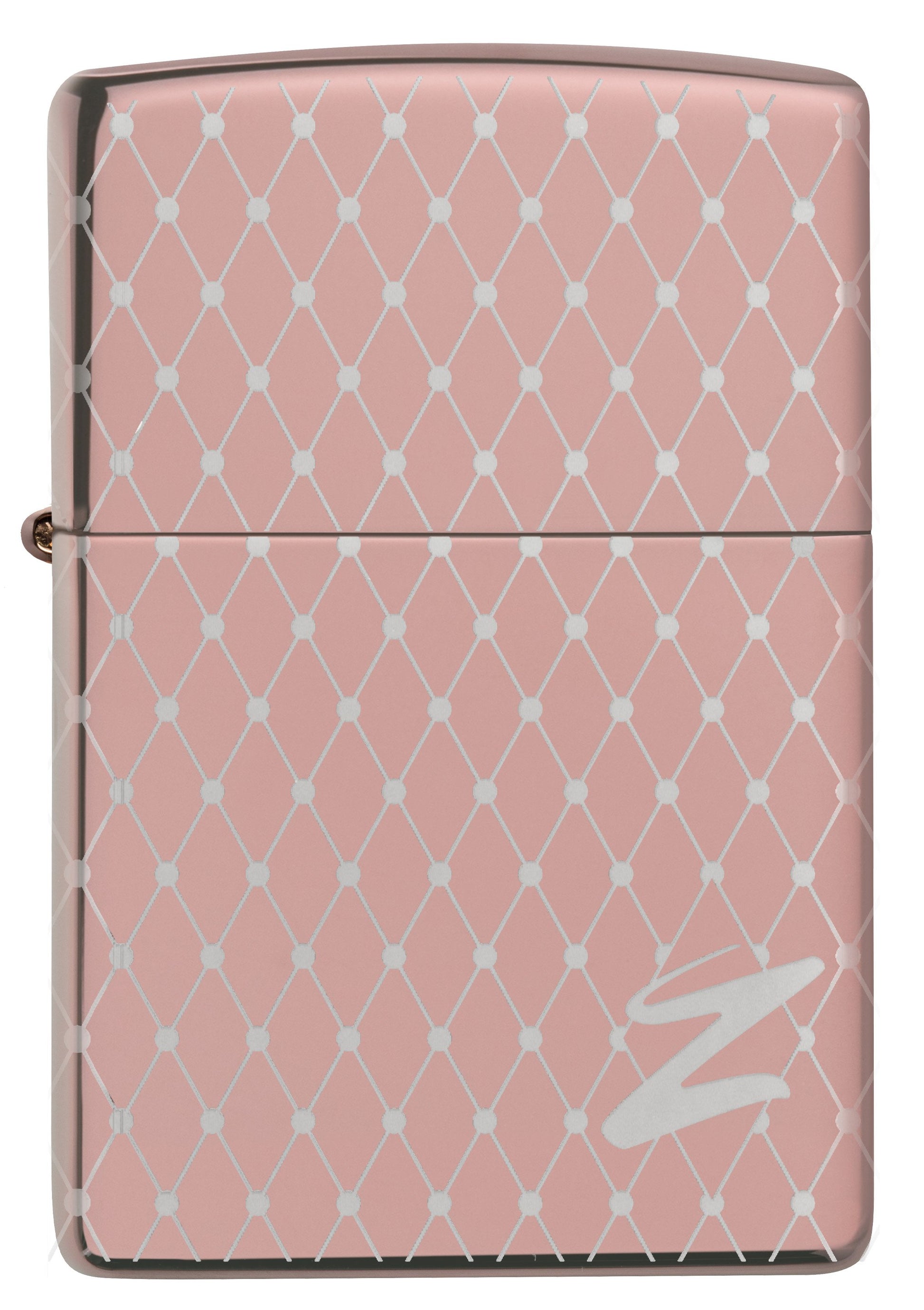  Net Pattern High Polish Rose Gold Windproof Lighter