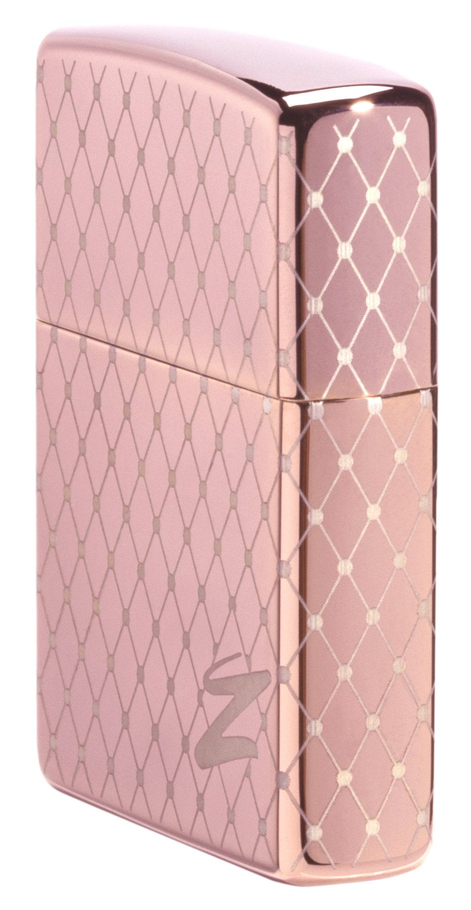  Net Pattern High Polish Rose Gold Windproof Lighter