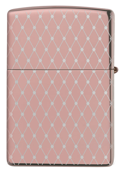  Net Pattern High Polish Rose Gold Windproof Lighter