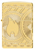 Zippo Lighter Front View Currency Design representing the Zippo flame on a coin with arcs of circles in deep engraving
