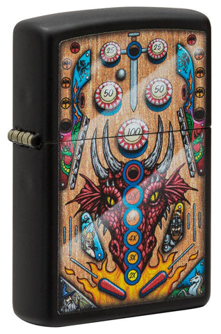Pinball Black Matte Colour Image Design Windproof Lighter