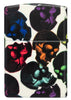Back view of Skulls Design lighter with some multicolored skulls shining in the night