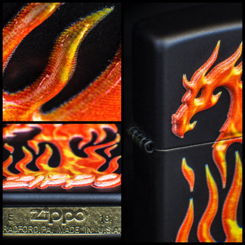Zippo Flaming Dragon Design