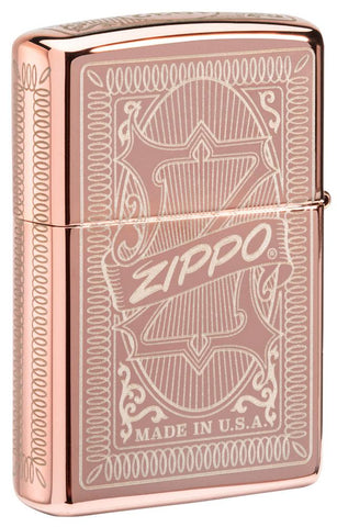 Reimagine Zippo Design High Polish Rose Gold Windproof Lighter