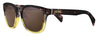 Zippo Sunglasses Front View ¾ Angle With Square Frame In Brown Marbled And Yellow Section In Frame