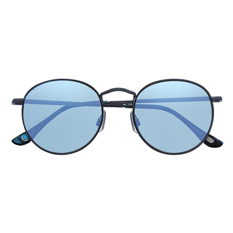 Zippo Sunglasses Front View With Round Lenses And Thin Metal Frame In Blue