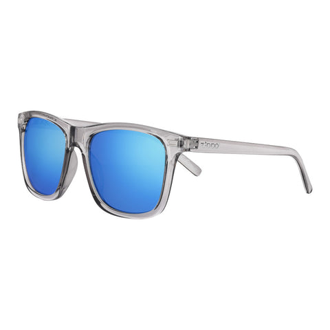 Front View 3/4 Angle Zippo Sunglasses Light Blue Lenses With Grey Transparent Frames