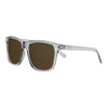 Front View 3/4 Angle Zippo Sunglasses Dark Brown Lenses With Grey Transparent Frames