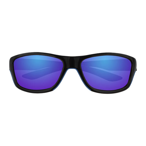 Front View Zippo Sunglasses Blue Lenses With Blue-Black Frames