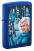 Retro Futuristic Royal Blue Matte  Colour Image Design Windproof Lighter 